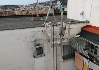 alquiler de cabina colgante unipersonal con pescante sobre elevado